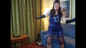 Granny flapper deep throats black dick