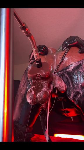 Intense Creamy Fuck on the Butt Machine - Gaping and Farting Bubbles