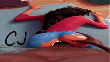 Marvel superhero Rio Morales takes big black cock in his ass