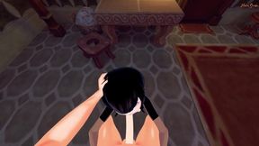 POV fucking Mavis in a haunted hotel room, fuck her doggystyle before cumming in her pussy - Hotel transylvania Hentai