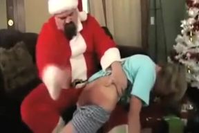 Santa spanks naughty little Tommy