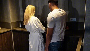 Tina was washing dishes, but Sinflare wanted to put his dick in her pussy and cum there twice