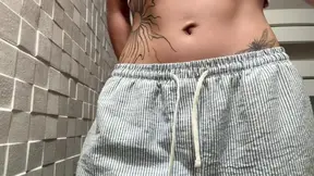 Naked French cutie gets wet and wild in the shower