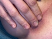 Young daddy streching and fingering his little ass hole with a nice close up