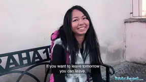 Public Porn Stranded Thai Facialised by Stranger