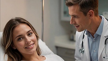 Horny doctor fucks slut patient at her ultrasound appointment - AI generated content