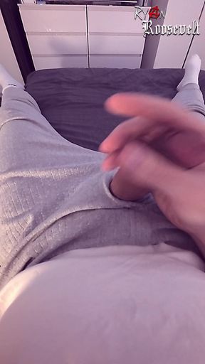 Watching Porn Leads to Noisy Cumshot After Quick Horny Wank