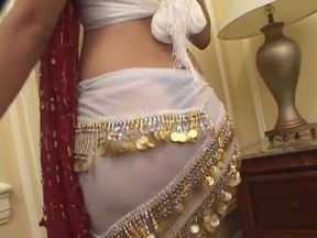 Indian honey with nice ass gets fucked by two big cocks in bedroom