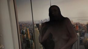 Black nylon cocoon in a vacuum bag