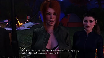 Animated throuple couple covered in juicy 3D cum