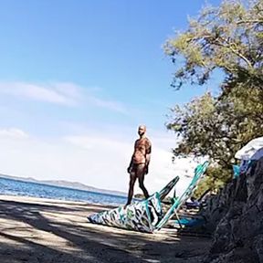 Thong walk at the beach