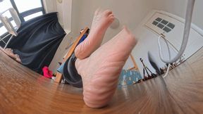 8K VR 360 MARTINA crossed her legs and rubbed her feet together