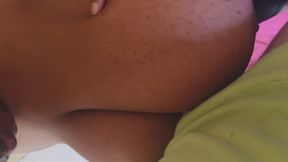 Cumshot over giant African boobs Elize K cup udders