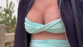 Hot Italian stepmom Artemisia Love Hikini by the beach Big tits close up sesh