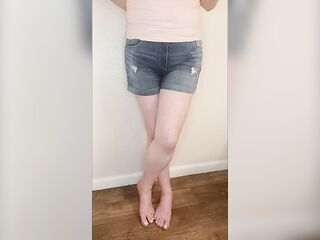 Large Ass Wetting & Frontal Rewetting Denim Shorts! ( omorashi / wetting / おもらし )