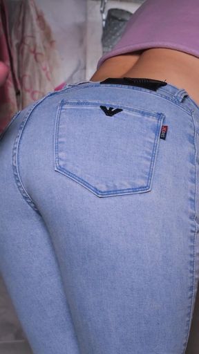 Cumming in my Maid's SEXY Ass with Jeans while she was Washing Dishes in the Kitchen (FREE USE)   Clip 2
