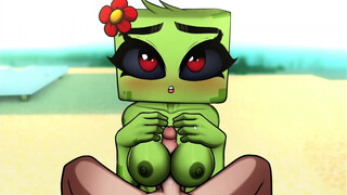 MINECRAFT PORN Hornycraft Creeper Boobs Job IN the Beach GAME GALLERY