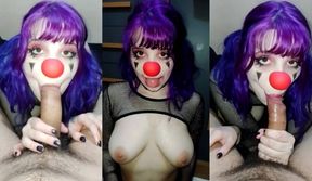 HunieBunnyPop Sucks A Hard Dick As A Clown