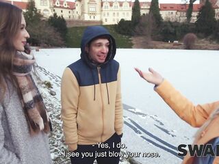 SWAP4K. A Sunday walk ended up as having a hawt gal with in our couch, it was her 1st 3some