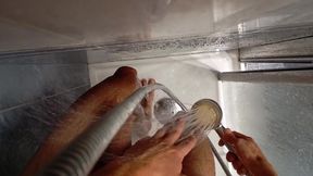 The Pig Shows You His Cumshot After Jerking off and Takes a Shower for You