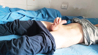 Teenager Jacking after he Wakes up