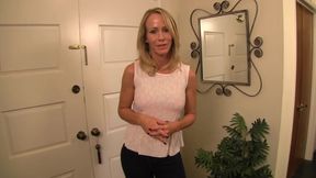Blonde stepmom stroking dick in pov