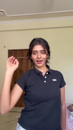 Slim solo babe posing