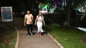 City streets turn into a sex haven for lucky ebony babe