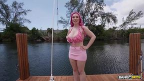Curvy Buxom Pink-haired Lily Lou Gets Her Butthole Jackhammered With Monstrous BBC