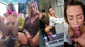 French horny MILF gets banged in public with facial and creampie