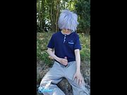 Teenage boy cum in public