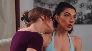 Simple favor leads to lesbian sex on a white couch