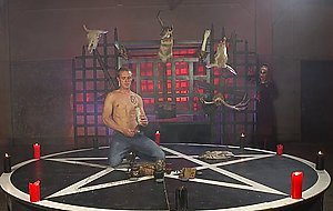 Sadistic mistress pegging big cock sub