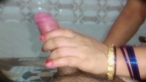 First Newly Married Hot Bhabhi Sucking and Hand Job