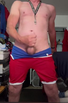 Jockdad87 Shoots a Load in His Wrestling Singlet