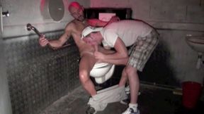 Straight humiliation in public toilet