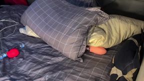 Woke up horny, playing with my funky pussy in pajamas