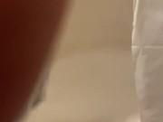 Diaper boy inserting butt plug