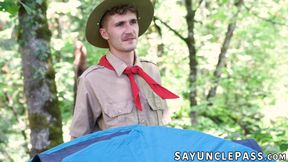Colton McKeon helps Grey Gold fix his tent and his aching cock