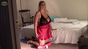 Huge Tits Wife takes a cum load on her boobs