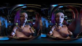 VR Intimacy With Pink-Haired Judy Alvarez in Cyberpunk Night City Server Room
