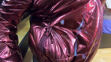 MilfyCalla-A lot of cum on my red shiny and Puffy down Jacket