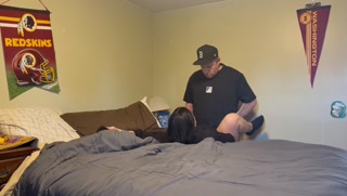 Slut stepsister gets filled twice