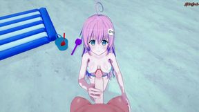 POV fucking Lala on the beach and cumming inside her. To Love Ru Hentai.