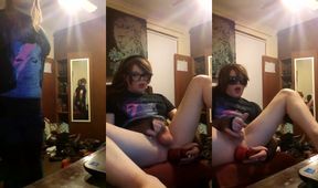 Quarantine Gamer Tranny Gushes Anal Toy Cum Chokefest