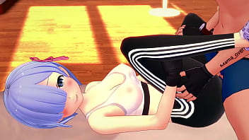 Rem gets reamed after intense workout, succumbing to dark, forbidden lust for demonic demon lord