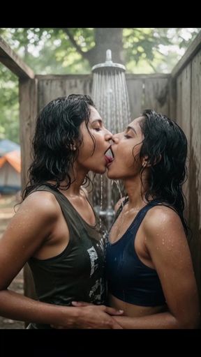 Curvy topless lesbians enjoy each other's company