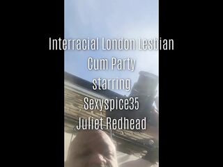 Interracial Lesbo Rooftop Cum Party Starring Sexyspice36 and Juliet Redhead