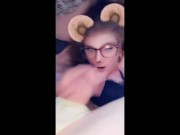 Super skinny Sissy trap Self facial full vid (3:45 Self Facial/Swallow