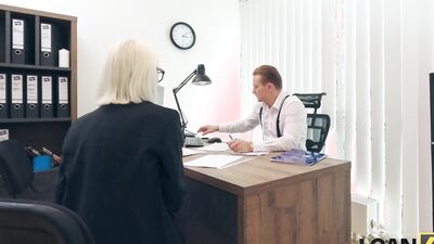 LOAN4K. Blonde whore is having a rough anal fuck for a loan